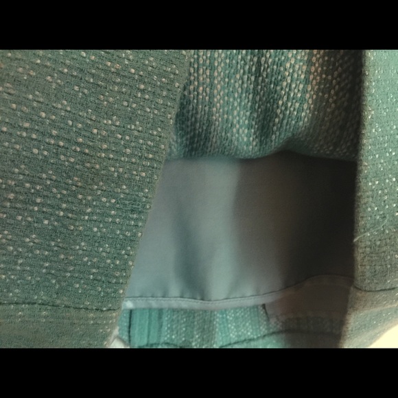 Anthropologie Eva Franco San Pedro Blue Teal Tweed Pencil Skirt 6 - Picture 8 of 8